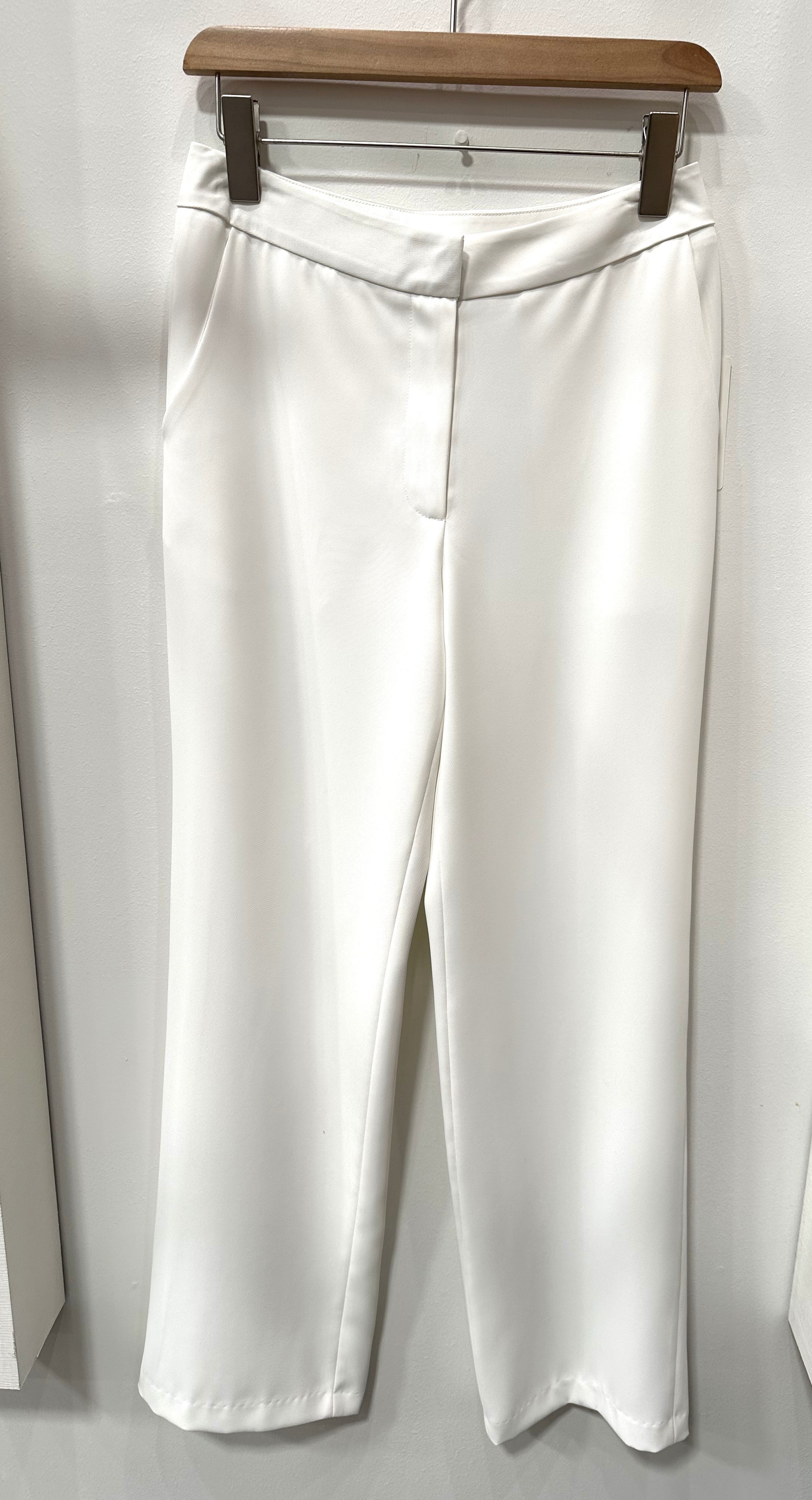 Solid Wide Leg Suit Pants