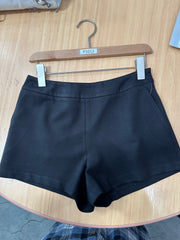 Stretch Solid  Shorts With Side Zipper