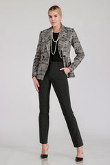 PRINTED CASUAL DOUBEL JACKET WITH BUTTON CLOSURE AND FLAP POCKET