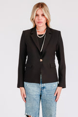 FITTED JACKET WITH BUTTON CLOSURECASUAL JACKET WITH FULL LINING