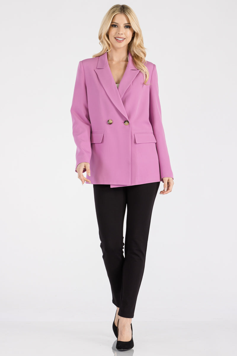 LONG LINE DOUBLE JACKET WITH SLIGHTLY LOOSE FIT