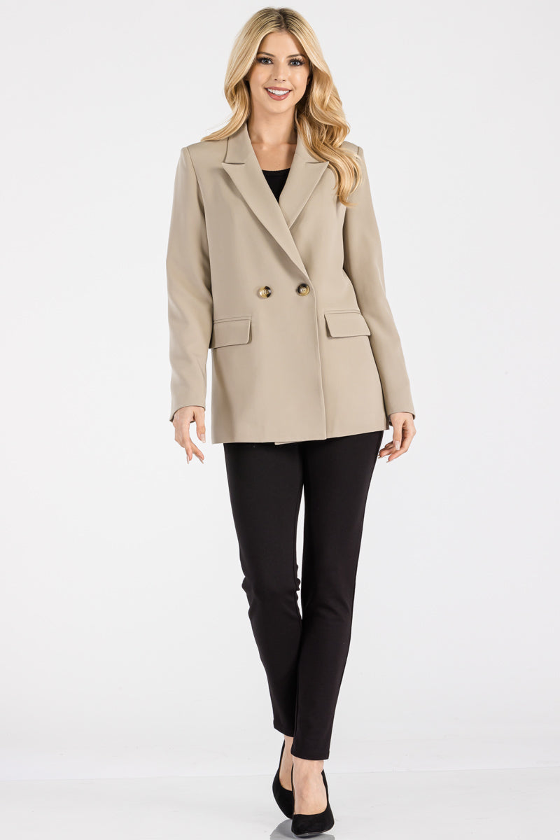 LONG LINE DOUBLE JACKET WITH SLIGHTLY LOOSE FIT