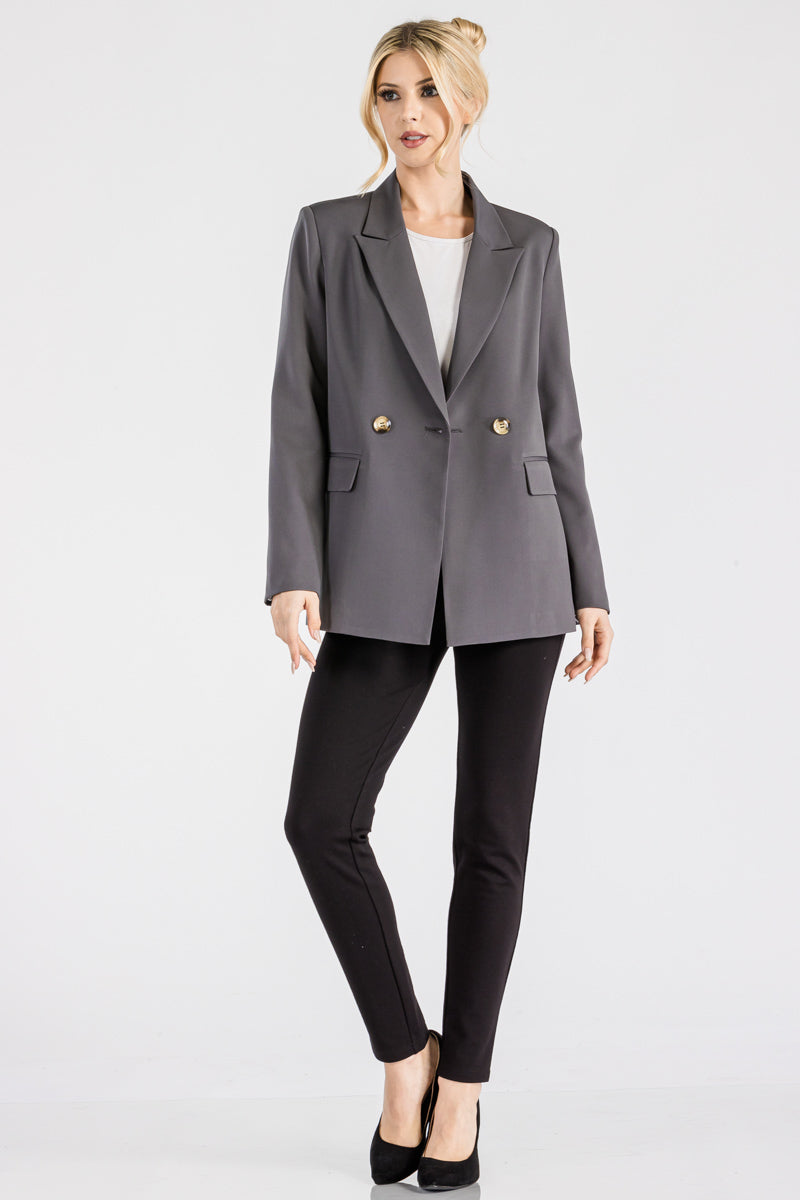 LONG LINE DOUBLE JACKET WITH SLIGHTLY LOOSE FIT