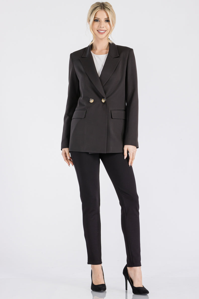 LONG LINE DOUBLE JACKET WITH SLIGHTLY LOOSE FIT