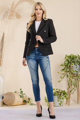 SLIGHTLY LOOSE FIT CASUAL JACKET WITH FLAP