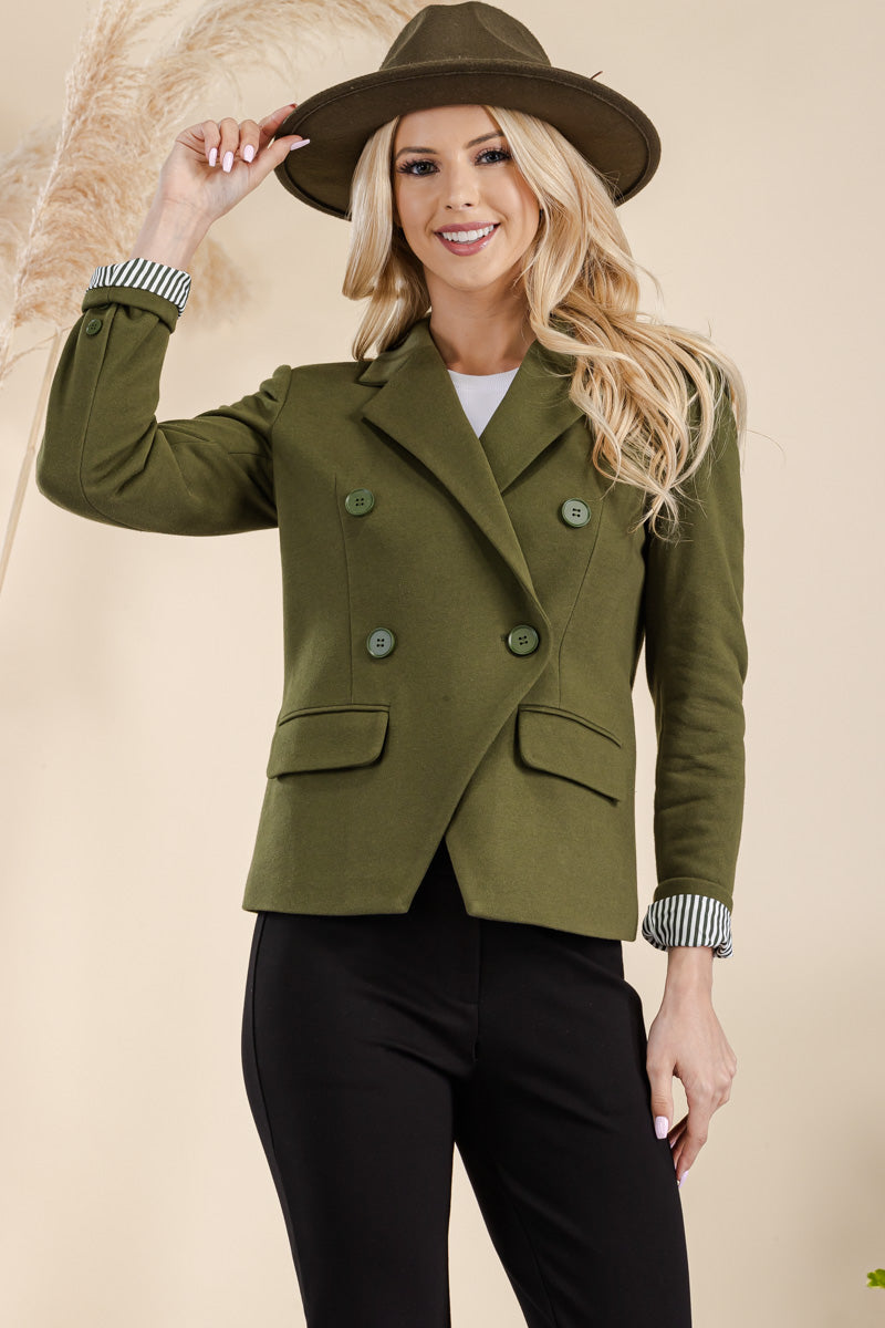 SLIGHTLY LOOSE FIT CASUAL JACKET WITH FLAP