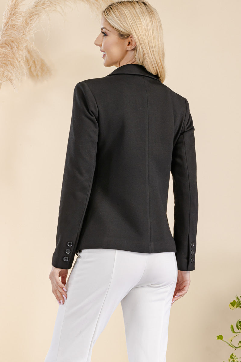 FITTED CASUAL JACKET - FULLY LINED WITH ONE BUTTON CLOSURE