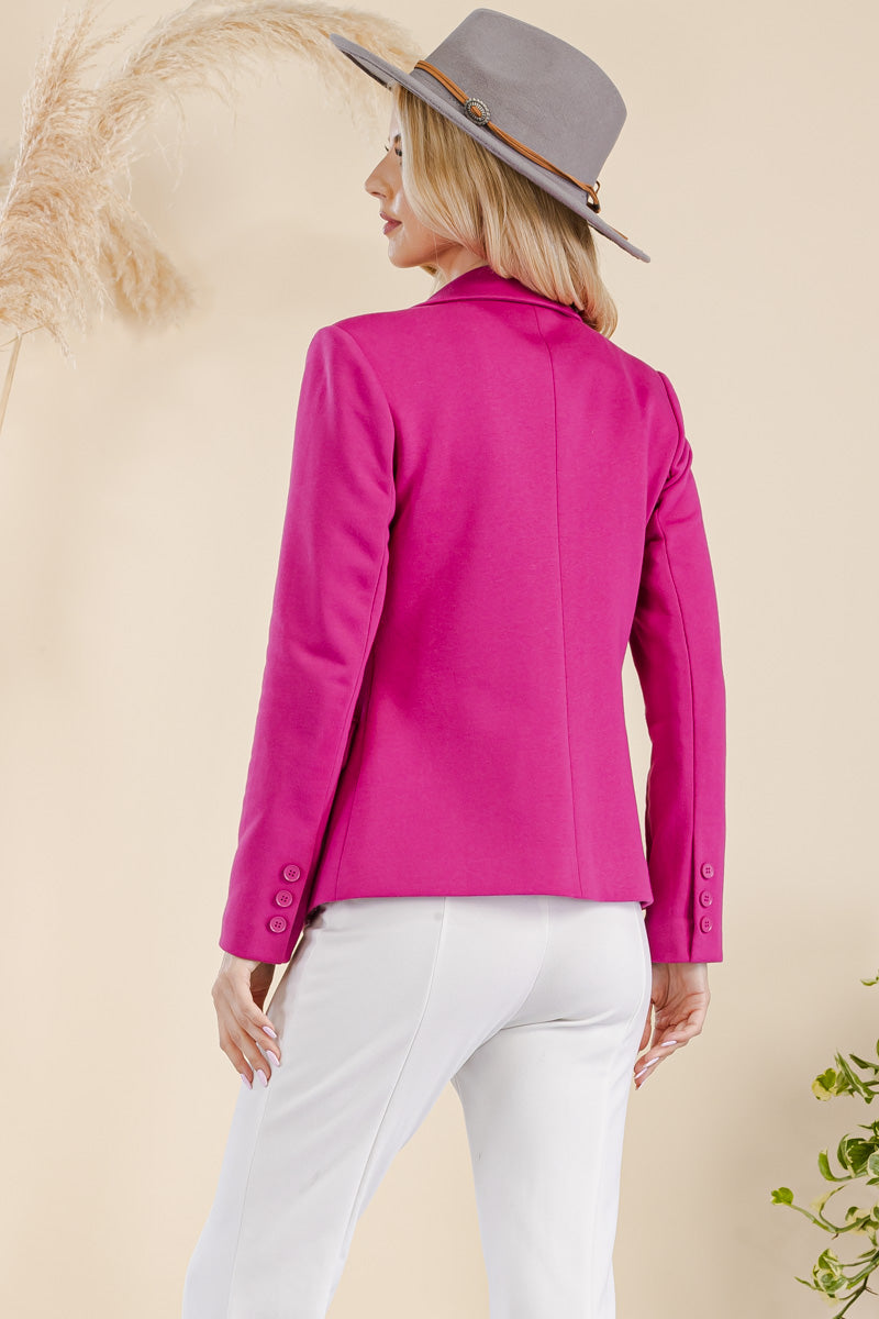 FITTED CASUAL JACKET - FULLY LINED WITH ONE BUTTON CLOSURE