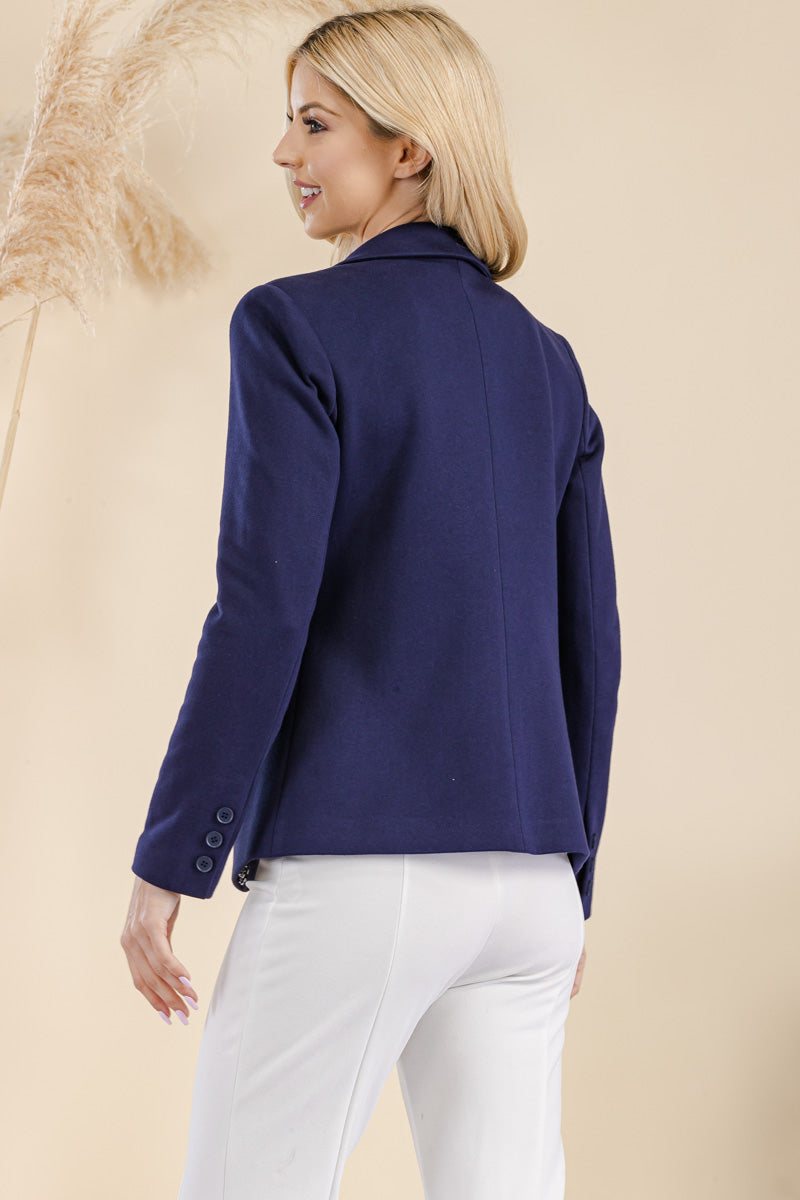 FITTED CASUAL JACKET - FULLY LINED WITH ONE BUTTON CLOSURE