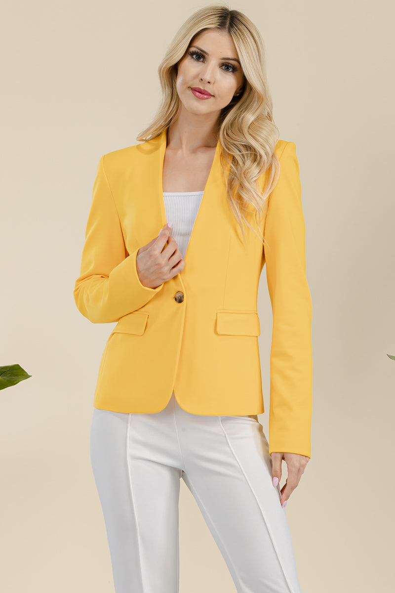 LONG SLEEVE CASUAL JACKET, FULLY LINED WITH FLAP POCKET DETAIL